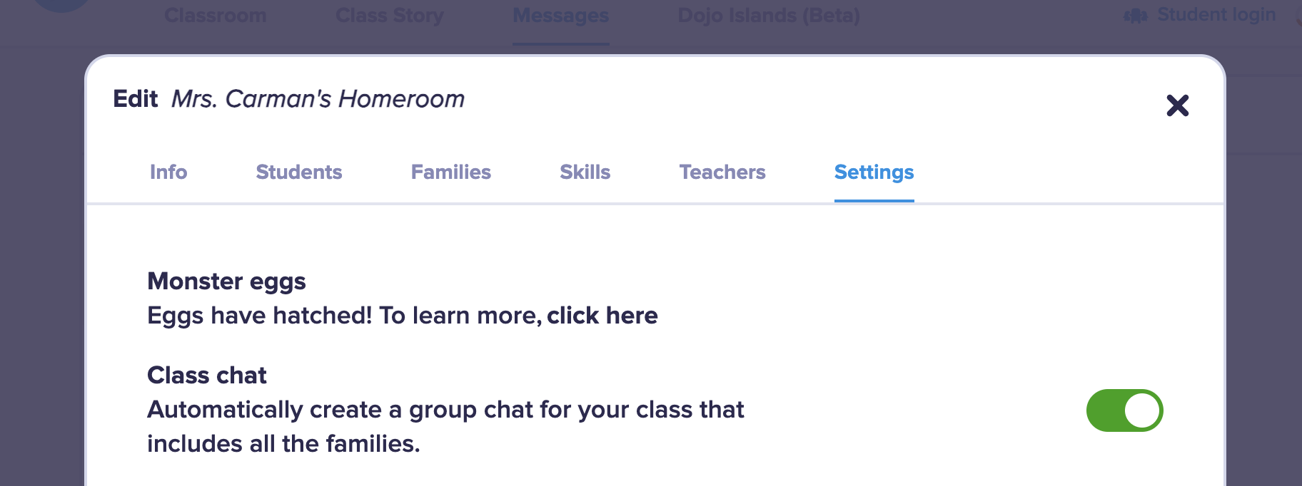 How to Create a Class Chat for Families in your Class – ClassDojo Helpdesk