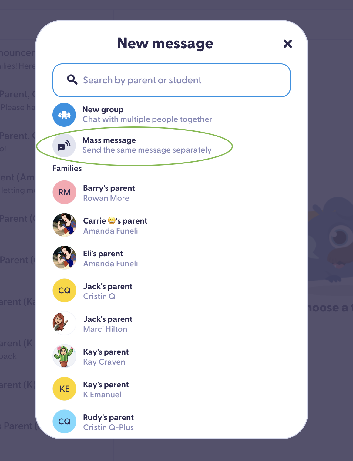 Messaging Multiple Parents at Once – ClassDojo Helpdesk